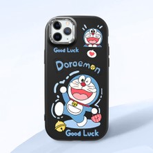 HONTINGA iPhone 11 Pro ile Uyumlu Kılıfı Kamera Korumalı Düşüme Önleyici Basitlik Siyah Yumuşak Silikon Telefon Kılıfı Doraemon Desenli K4-0251