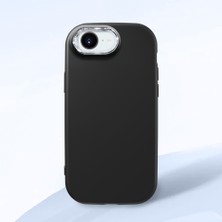 HONTINGA iPhone 16E ile Uyumlu Kılıfı Kamera Korumalı Düşüme Önleyici Basitlik Siyah Yumuşak Silikon Telefon Kılıfı K4-0000