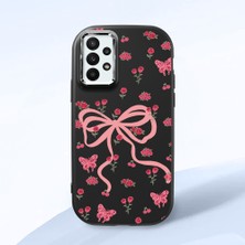 HONTINGA Samsung Galaxy A23 ile Uyumlu Kılıfı Kamera Korumalı Düşüme Önleyici Basitlik Siyah Yumuşak Silikon Telefon Kılıfı Fiyonk Desenli K4-0253