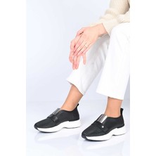 Bestello Bağcıksız Lastikli Zımba Detaylı Termo Taban Hakiki Deri Sneaker 338-7084 Kadın Ayakkabı