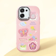 HONTINGA Oppo F31 5g ile Uyumlu Kılıfı Kamera Korumalı Düşüme Önleyici Basitlik Pembe Yumuşak Silikon Telefon Kılıfı Hayvan Desenli K4-0249