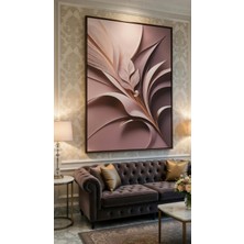 Safir Design Lüks Dekorasyon Için Büyük Boy Modern Mor Eflatun Tonlarda Soyut Çerçeveli Tablo