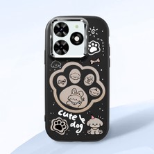 HONTINGA Infinix Smart 8 ile Uyumlu Kılıfı Kamera Korumalı Düşüme Önleyici Basitlik Siyah Yumuşak Silikon Telefon Kılıfı Köpek Desenli K4-0233