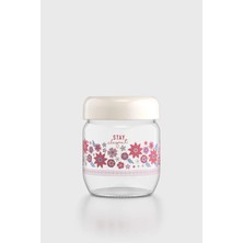 Renga Flora Desenli 425 ml Cam Kavanoz 132078 Bej