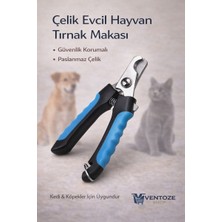 Ventoze Kedi ve Köpek Paslanmaz Çelik Tırnak Makası - Güvenlik Korumalı Evcil Hayvan Tırnak Kesici