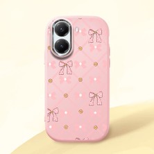 HONTINGA Poco X7 Pro ile Uyumlu Kılıfı Kamera Korumalı Düşüme Önleyici Basitlik Pembe Yumuşak Silikon Telefon Kılıfı Küçük Fiyonk Desenli K4-0252