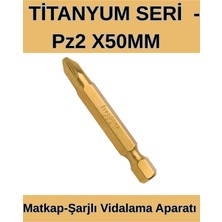 Master 3ADET -PZ2 TİTANYUM SERİ  BİTS UÇ -50mm ŞARJLI MATKAP VİDALAMA APARATI