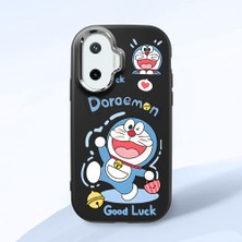 HONTINGA Xiaomi Poco F7 ile Uyumlu Kılıfı Kamera Korumalı Düşüme Önleyici Basitlik Siyah Yumuşak Silikon Telefon Kılıfı Doraemon Desenli K4-0251