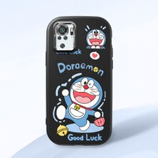 HONTINGA Redmi Note 10S ile Uyumlu Kılıfı Kamera Korumalı Düşüme Önleyici Basitlik Siyah Yumuşak Silikon Telefon Kılıfı Doraemon Desenli K4-0251
