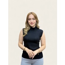 Levamor Boğazlı Sıfır Kollu Badi Pamuk Polylcra Esnek Kumaş, Basic Slim Fit Kadın Body