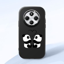 HONTINGA Redmi 14C ile Uyumlu Kılıfı Kamera Korumalı Düşüme Önleyici Basitlik Siyah Yumuşak Silikon Telefon Kılıfı Panda Desenli K4-0239