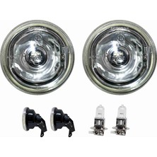 Sm Motors Sis Farı Seti Üniversal 90mm Beyaz 2 Adet + H3 Ampül