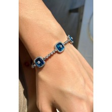 Spossy Silver Jewelry 3lü Kare Nazar Cam Göz Bileklik