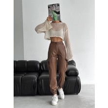 Win Moda Deri Pantolon - Yan Kargo Cepli Deri Pantolon