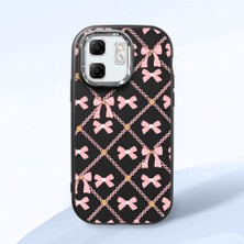 HONTINGA Infinix Smart 9 ile Uyumlu Kılıfı Kamera Korumalı Düşüme Önleyici Basitlik Siyah Yumuşak Silikon Telefon Kılıfı Küçük Fiyonk Desenli K4-0252