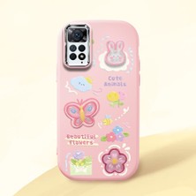 HONTINGA Redmi Note 12 Pro 4g ile Uyumlu Kılıfı Kamera Korumalı Düşüme Önleyici Basitlik Pembe Yumuşak Silikon Telefon Kılıfı Hayvan Desenli K4-0249