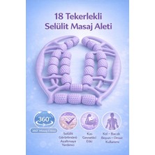 18 Tekerlekli Selülit Masaj Aleti Lenf Drenaj Rulosu, 360° Döner, Çift Taraflı Vücut ve Bacak Masaj