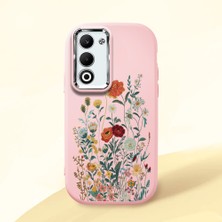 HONTINGA Oppo A5 ile Uyumlu Kılıfı Kamera Korumalı Düşüme Önleyici Basitlik Pembe Yumuşak Silikon Telefon Kılıfı Çiçek Desenli K4-0242