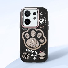 HONTINGA Vivo X200 Fe ile Uyumlu Kılıfı Kamera Korumalı Düşüme Önleyici Basitlik Siyah Yumuşak Silikon Telefon Kılıfı Köpek Desenli K4-0233