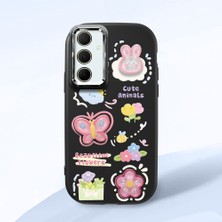 HONTINGA Samsung Galaxy A35 ile Uyumlu Kılıfı Kamera Korumalı Düşüme Önleyici Basitlik Siyah Yumuşak Silikon Telefon Kılıfı Hayvan Desenli K4-0249