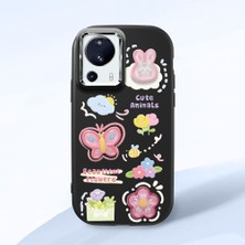 HONTINGA Xiaomi Mi 13 Lite ile Uyumlu Kılıfı Kamera Korumalı Düşüme Önleyici Basitlik Siyah Yumuşak Silikon Telefon Kılıfı Hayvan Desenli K4-0249