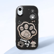 HONTINGA iPhone Xr ile Uyumlu Kılıfı Kamera Korumalı Düşüme Önleyici Basitlik Siyah Yumuşak Silikon Telefon Kılıfı Köpek Desenli K4-0233