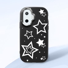 HONTINGA Xiaomi Poco F7 ile Uyumlu Kılıfı Kamera Korumalı Düşüme Önleyici Basitlik Siyah Yumuşak Silikon Telefon Kılıfı Siyah Yıldız Desenli K4-0245