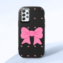 HONTINGA Samsung Galaxy A72 ile Uyumlu Kılıfı Kamera Korumalı Düşüme Önleyici Basitlik Siyah Yumuşak Silikon Telefon Kılıfı Fiyonk Desenli K4-0259