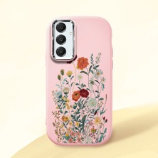 HONTINGA Samsung Galaxy A16 ile Uyumlu Kılıfı Kamera Korumalı Düşüme Önleyici Basitlik Pembe Yumuşak Silikon Telefon Kılıfı Çiçek Desenli K4-0242