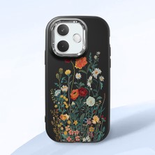 HONTINGA Oppo A5 Pro 5g ile Uyumlu Kılıfı Kamera Korumalı Düşüme Önleyici Basitlik Siyah Yumuşak Silikon Telefon Kılıfı Çiçek Desenli K4-0242
