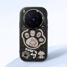 HONTINGA Vivo X300 Pro ile Uyumlu Kılıfı Kamera Korumalı Düşüme Önleyici Basitlik Siyah Yumuşak Silikon Telefon Kılıfı Köpek Desenli K4-0233