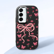 HONTINGA Samsung Galaxy S25 Plus ile Uyumlu Kılıfı Kamera Korumalı Düşüme Önleyici Basitlik Siyah Yumuşak Silikon Telefon Kılıfı Fiyonk Desenli K4-0253