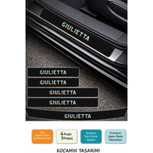 Kocamın Tasarımı Premium Karbon Alfa Romeo Giulietta Kapı Eşiği Koruma Seti – 5 Parça Dayanıklı Renkli Baskılı