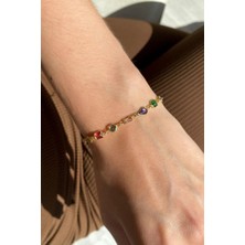 Spossy Silver Jewelry Geometrik Taşlı Bileklik