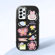 HONTINGA Samsung Galaxy A52 ile Uyumlu Kılıfı Kamera Korumalı Düşüme Önleyici Basitlik Siyah Yumuşak Silikon Telefon Kılıfı Hayvan Desenli K4-0249