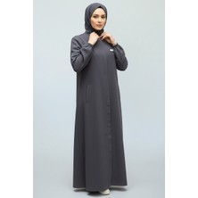 Ece Giyim Kadın Petek Kumaş Kolları Lastikli Cepli Büyük Beden Ferace