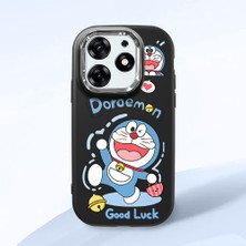 HONTINGA Tecno Spark 10 Pro ile Uyumlu Kılıfı Kamera Korumalı Düşüme Önleyici Basitlik Siyah Yumuşak Silikon Telefon Kılıfı Doraemon Desenli K4-0251