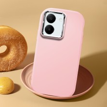 HONTINGA Vivo Y27 ile Uyumlu Kılıfı Kamera Korumalı Düşüme Önleyici Basitlik Pembe Yumuşak Silikon Telefon Kılıfı K4-0000