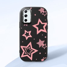 HONTINGA Samsung Galaxy S20 Fe ile Uyumlu Kılıfı Kamera Korumalı Düşüme Önleyici Basitlik Siyah Yumuşak Silikon Telefon Kılıfı Renkli Yıldızlar Desenli K4-0232