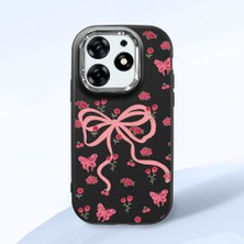HONTINGA Tecno Spark 10 Pro ile Uyumlu Kılıfı Kamera Korumalı Düşüme Önleyici Basitlik Siyah Yumuşak Silikon Telefon Kılıfı Fiyonk Desenli K4-0253