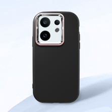 HONTINGA Vivo X200 Fe ile Uyumlu Kılıfı Kamera Korumalı Düşüme Önleyici Basitlik Siyah Yumuşak Silikon Telefon Kılıfı K4-0000