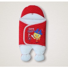 Akıllı Durak Yenidoğan Cesur Şovalye Civciv Nakışlı Şapkalı Erkek Ayaklı Kundak Bebek Battaniyesi