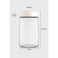 Renga Mono 1700 ml Cam Kavanoz 131076 Bej