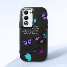 HONTINGA Oppo A5 ile Uyumlu Kılıfı Kamera Korumalı Düşüme Önleyici Basitlik Siyah Yumuşak Silikon Telefon Kılıfı Kelebek Desenli K4-0243