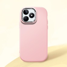 HONTINGA Realme Note 50 ile Uyumlu Kılıfı Kamera Korumalı Düşüme Önleyici Basitlik Pembe Yumuşak Silikon Telefon Kılıfı K4-0000