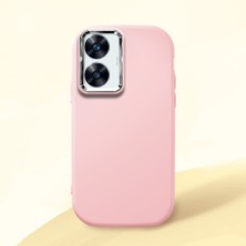 HONTINGA Realme C55 ile Uyumlu Kılıfı Kamera Korumalı Düşüme Önleyici Basitlik Pembe Yumuşak Silikon Telefon Kılıfı K4-0000