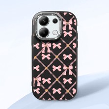 HONTINGA Redmi Note 13 4g ile Uyumlu Kılıfı Kamera Korumalı Düşüme Önleyici Basitlik Siyah Yumuşak Silikon Telefon Kılıfı Küçük Fiyonk Desenli K4-0252