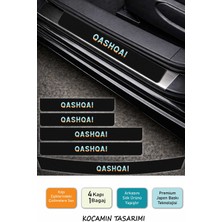 Kocamın Tasarımı Premium Karbon Nissan Qashqai Kapı Eşiği Koruma Seti – 5 Parça Dayanıklı Renkli Baskılı