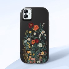 HONTINGA Samsung Galaxy A03 ile Uyumlu Kılıfı Kamera Korumalı Düşüme Önleyici Basitlik Siyah Yumuşak Silikon Telefon Kılıfı Çiçek Desenli K4-0242