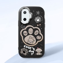 HONTINGA Xiaomi Poco F7 ile Uyumlu Kılıfı Kamera Korumalı Düşüme Önleyici Basitlik Siyah Yumuşak Silikon Telefon Kılıfı Köpek Desenli K4-0233